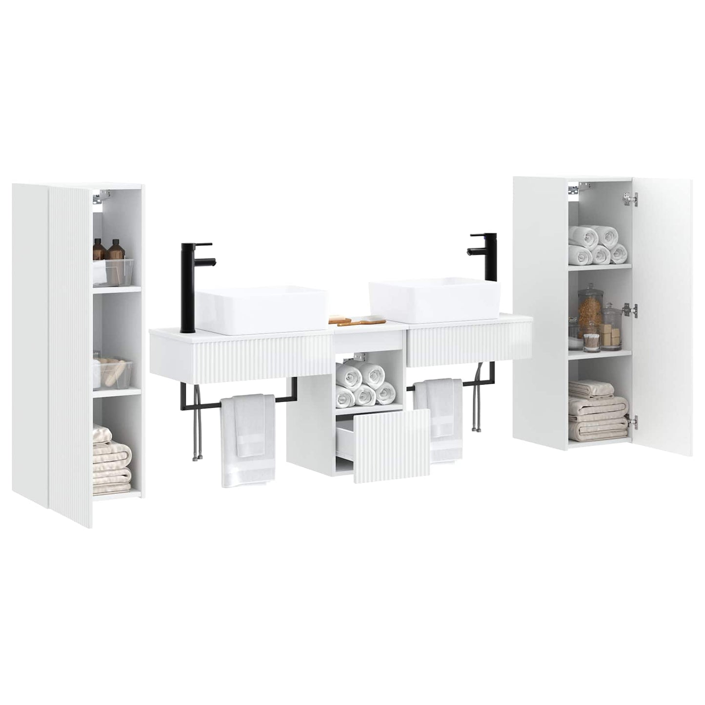 Badkamermeubelset 5 st Hoogglans Wit 33 x 34,5 x 100 cm