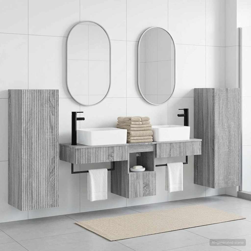 Badkamermeubelset 5 st Grijs Sonoma 33 x 34,5 x 100 cm