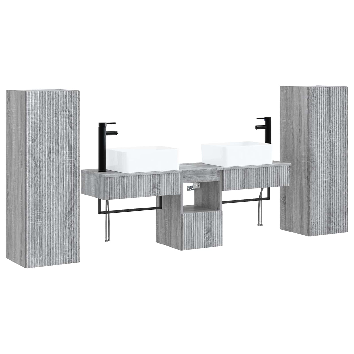 Badkamermeubelset 5 st Grijs Sonoma 33 x 34,5 x 100 cm