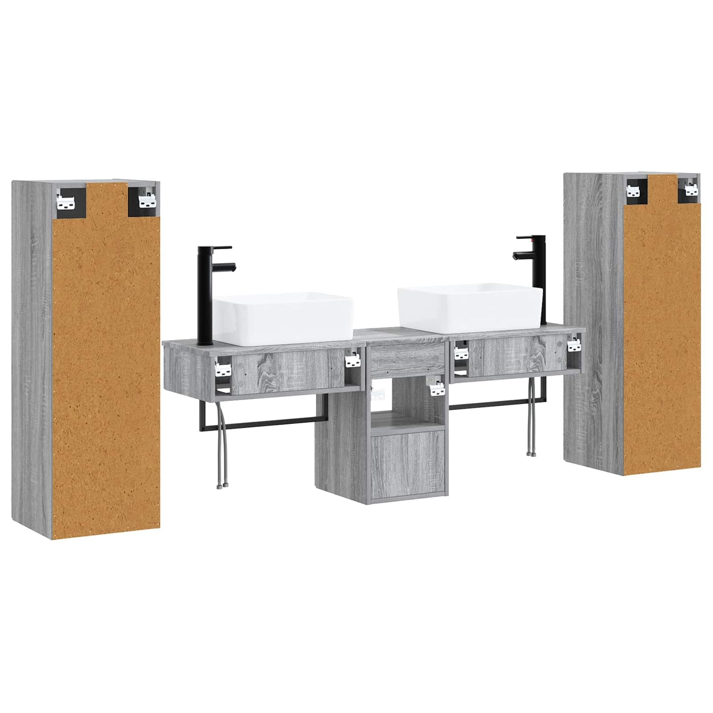 Badkamermeubelset 5 st Grijs Sonoma 33 x 34,5 x 100 cm