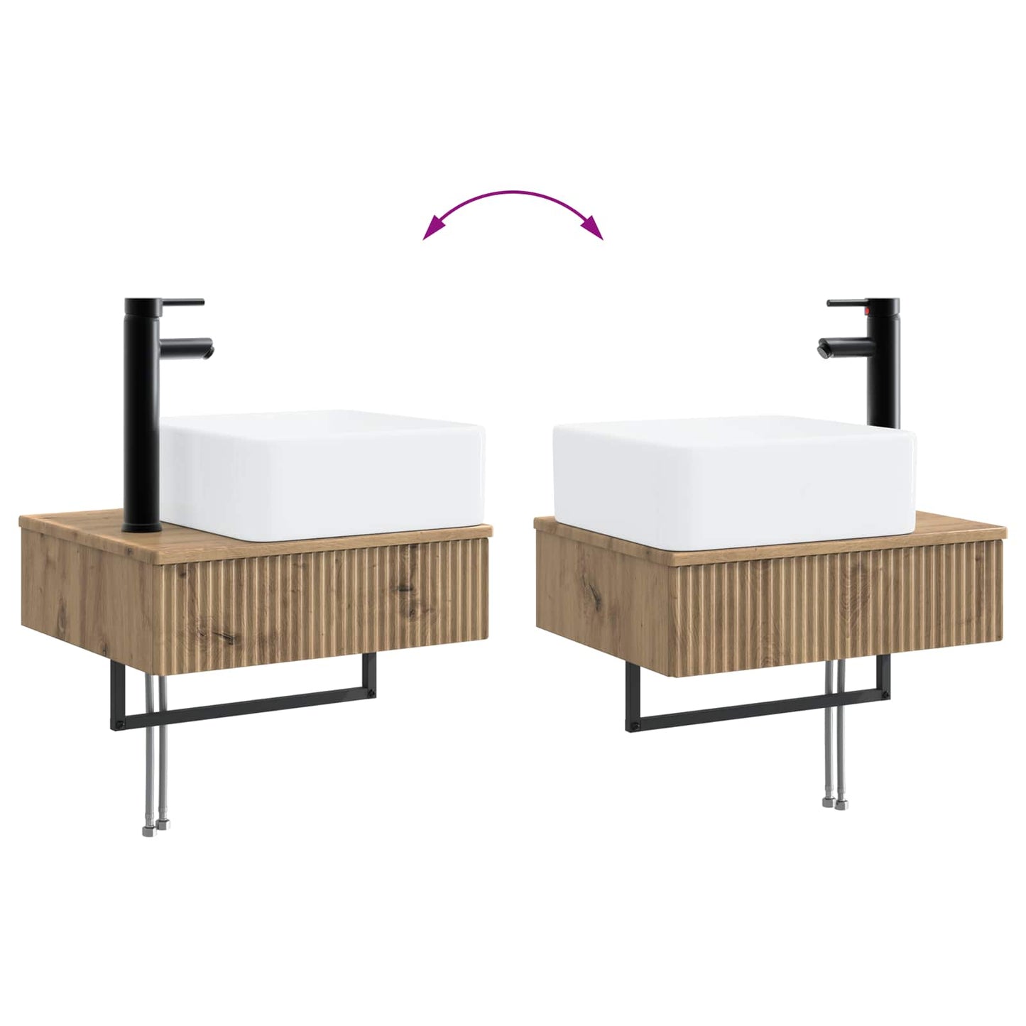 Badkamermeubelset 5 st Artisanaal eiken 33 x 34,5 x 100 cm