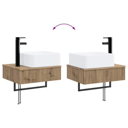 Badkamermeubelset 5 st Artisanaal eiken 33 x 34,5 x 100 cm