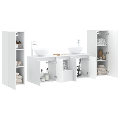 Badkamermeubelset 5 st Wit 33 x 34,5 x 100 cm Bewerkt hout