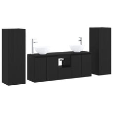 Badkamermeubelset 5 st Zwart 33 x 34,5 x 100 cm Bewerkt hout