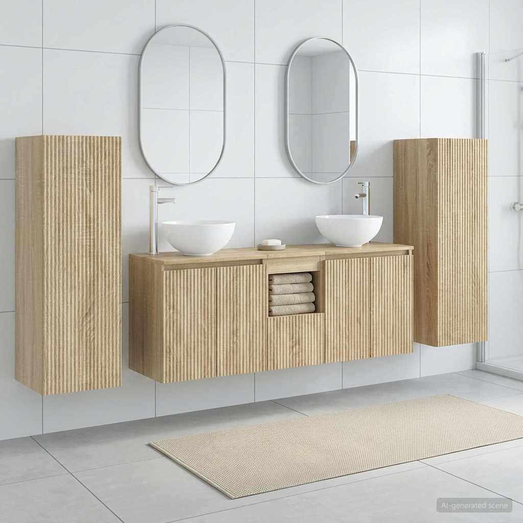 Badkamermeubelset 5 st Sonoma Eiken 33 x 34,5 x 100 cm