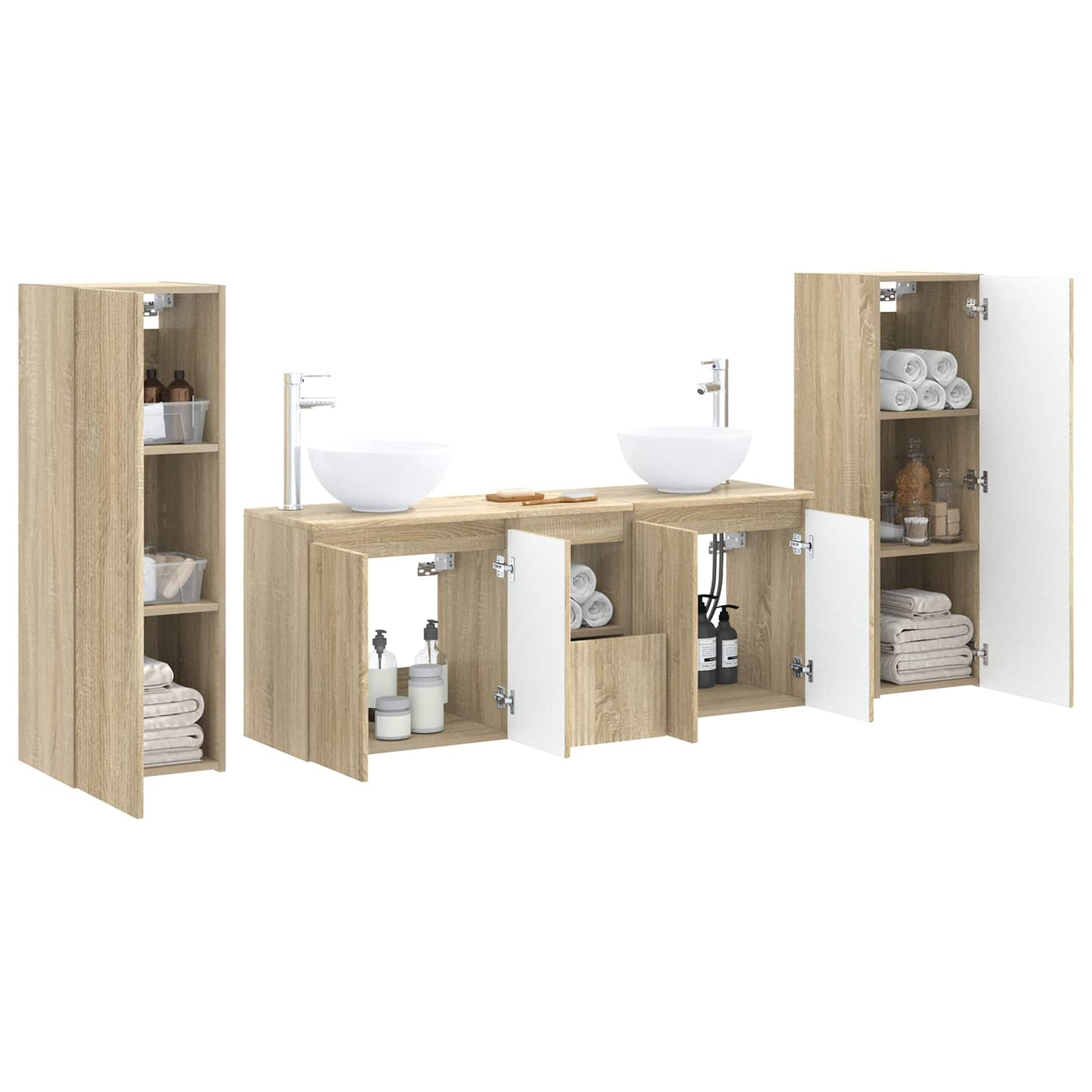 Badkamermeubelset 5 st Sonoma Eiken 33 x 34,5 x 100 cm