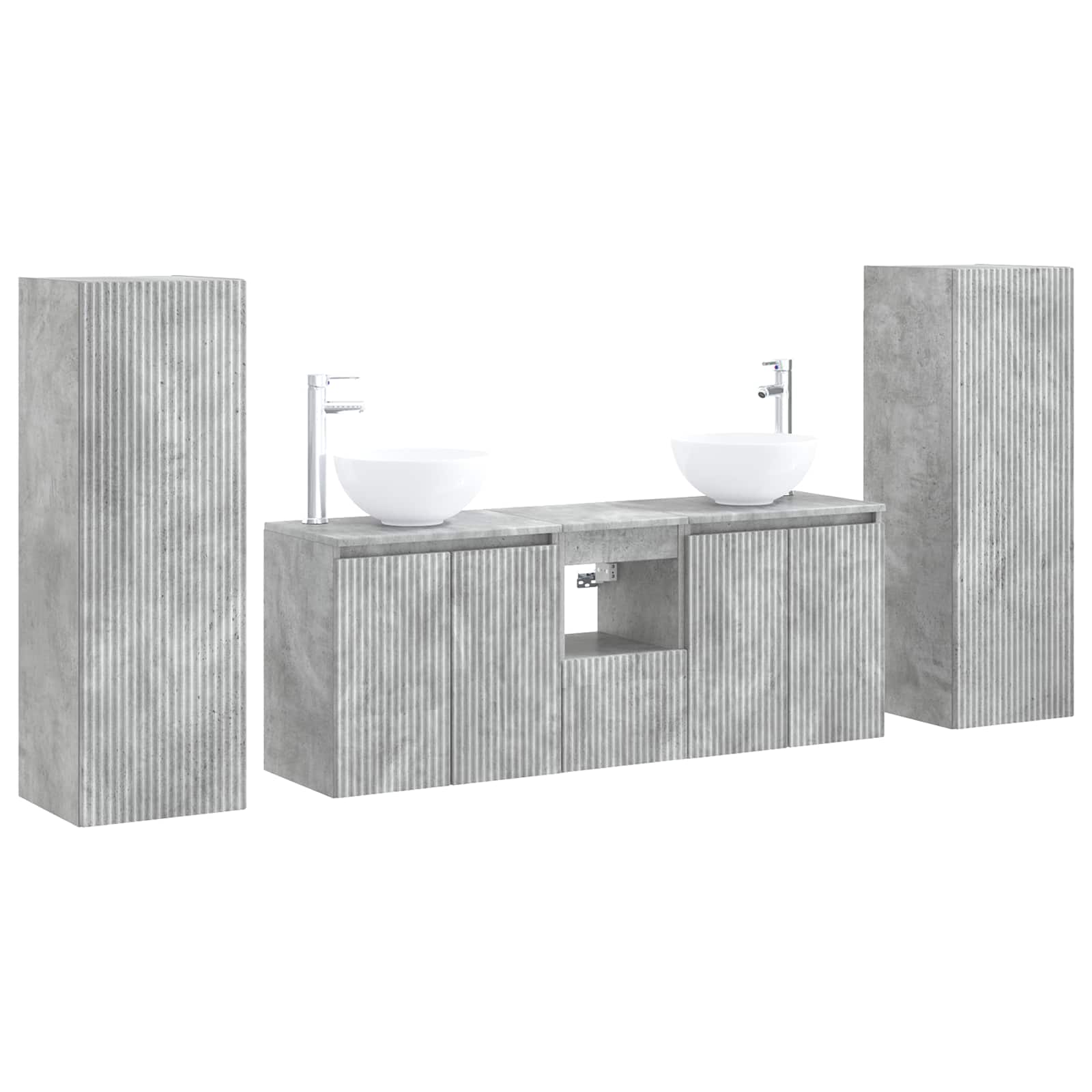 Badkamermeubelset 5 st Betongrijs 33 x 34,5 x 100 cm