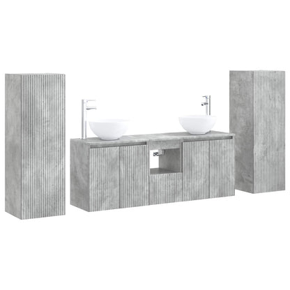 Badkamermeubelset 5 st Betongrijs 33 x 34,5 x 100 cm