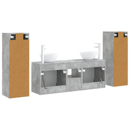 Badkamermeubelset 5 st Betongrijs 33 x 34,5 x 100 cm