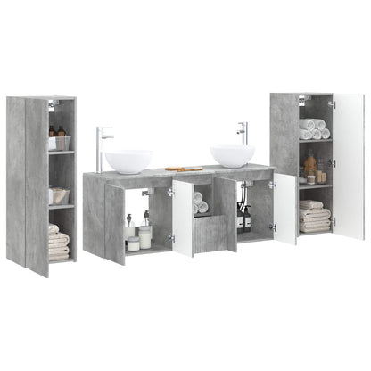 Badkamermeubelset 5 st Betongrijs 33 x 34,5 x 100 cm