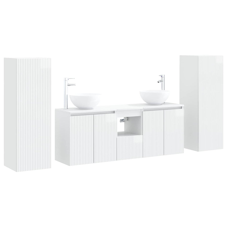 Badkamermeubelset 5 st Hoogglans Wit 33 x 34,5 x 100 cm