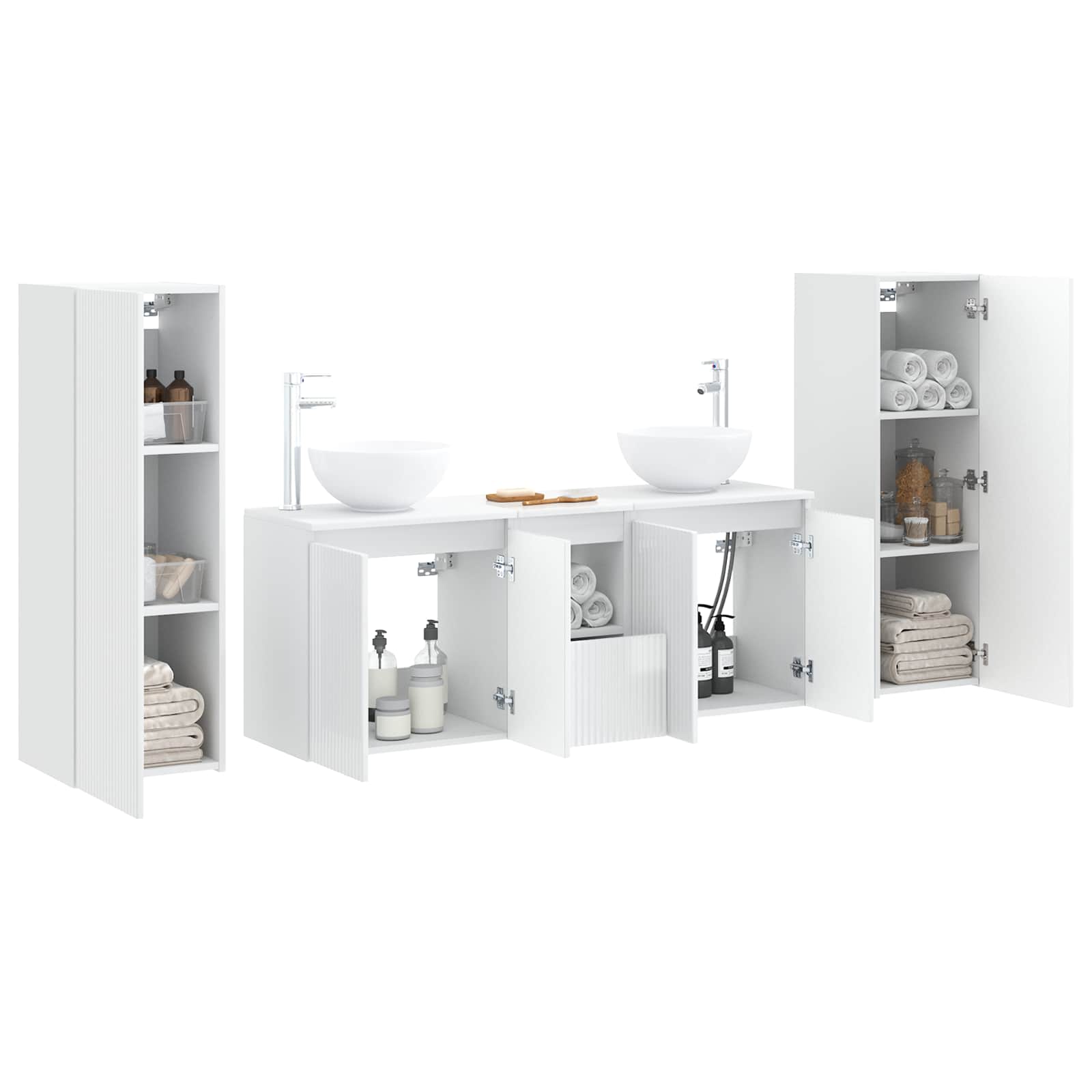 Badkamermeubelset 5 st Hoogglans Wit 33 x 34,5 x 100 cm