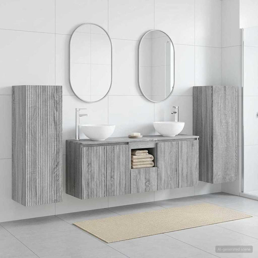 Badkamermeubelset 5 st Grijs Sonoma 33 x 34,5 x 100 cm