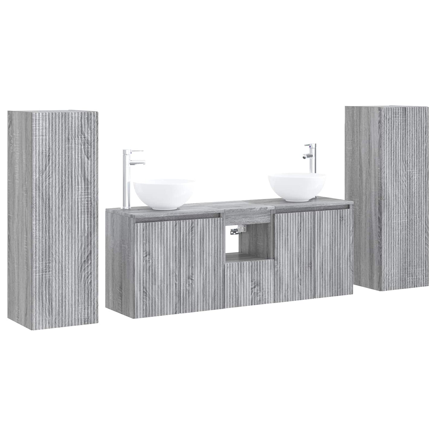 Badkamermeubelset 5 st Grijs Sonoma 33 x 34,5 x 100 cm