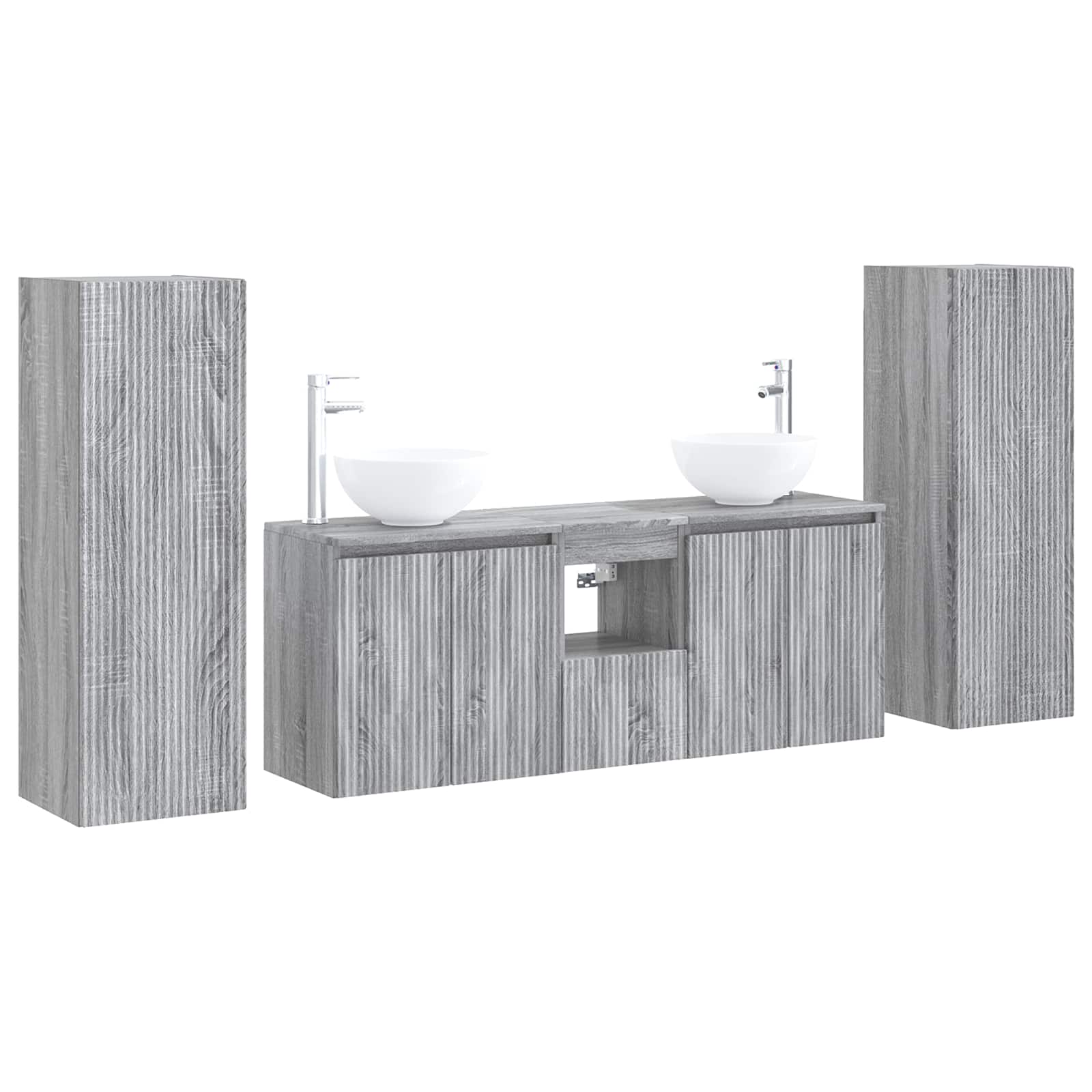 Badkamermeubelset 5 st Grijs Sonoma 33 x 34,5 x 100 cm