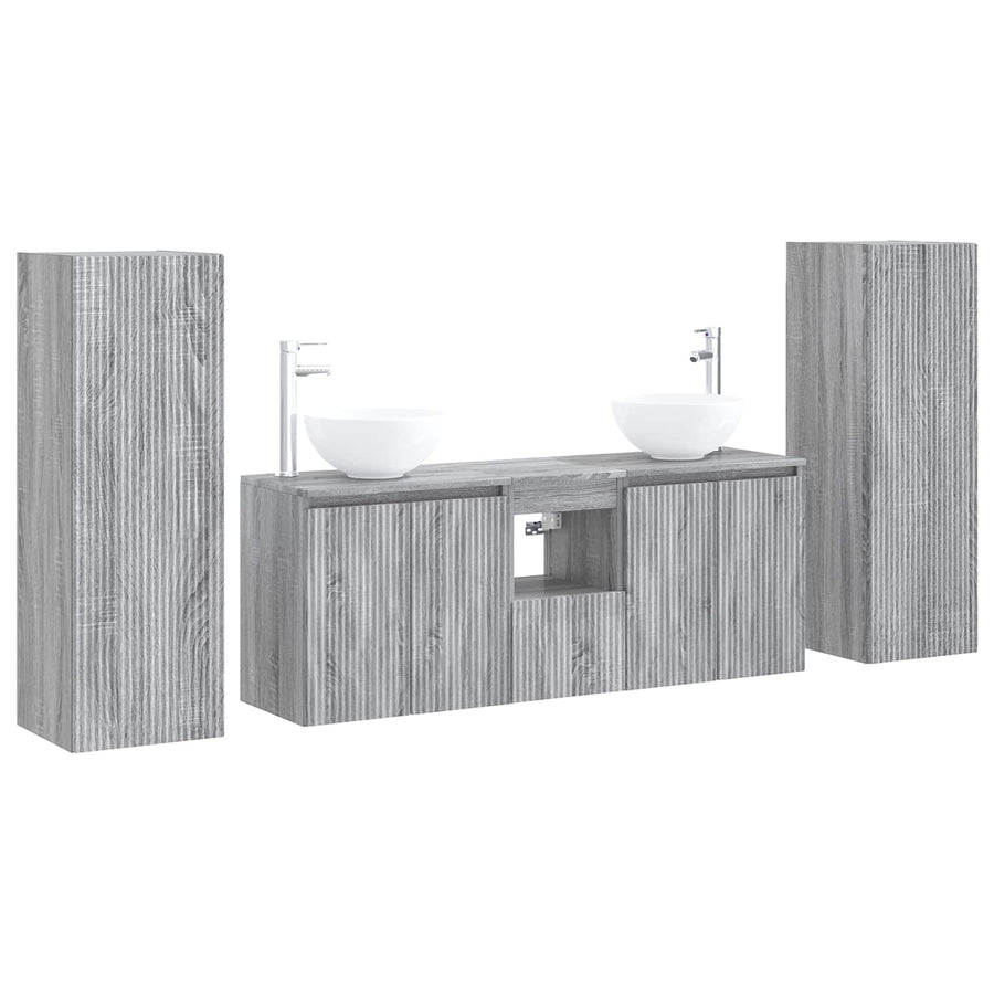 Badkamermeubelset 5 st Grijs Sonoma 33 x 34,5 x 100 cm