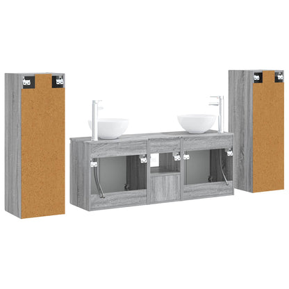 Badkamermeubelset 5 st Grijs Sonoma 33 x 34,5 x 100 cm