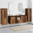 Badkamermeubelset 5 st Oud hout 33 x 34,5 x 100 cm Bewerkt hout