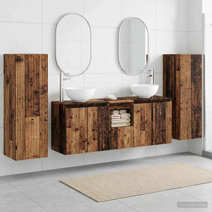 Badkamermeubelset 5 st Oud hout 33 x 34,5 x 100 cm Bewerkt hout