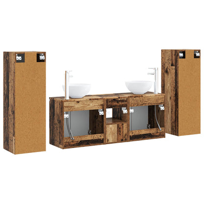 Badkamermeubelset 5 st Oud hout 33 x 34,5 x 100 cm Bewerkt hout