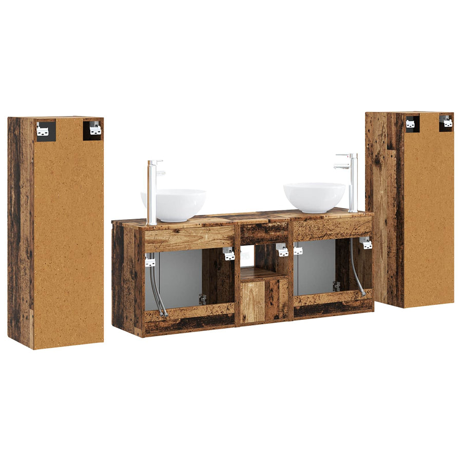 Badkamermeubelset 5 st Oud hout 33 x 34,5 x 100 cm Bewerkt hout