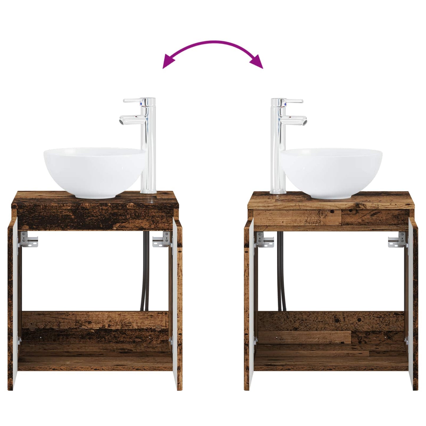 Badkamermeubelset 5 st Oud hout 33 x 34,5 x 100 cm Bewerkt hout
