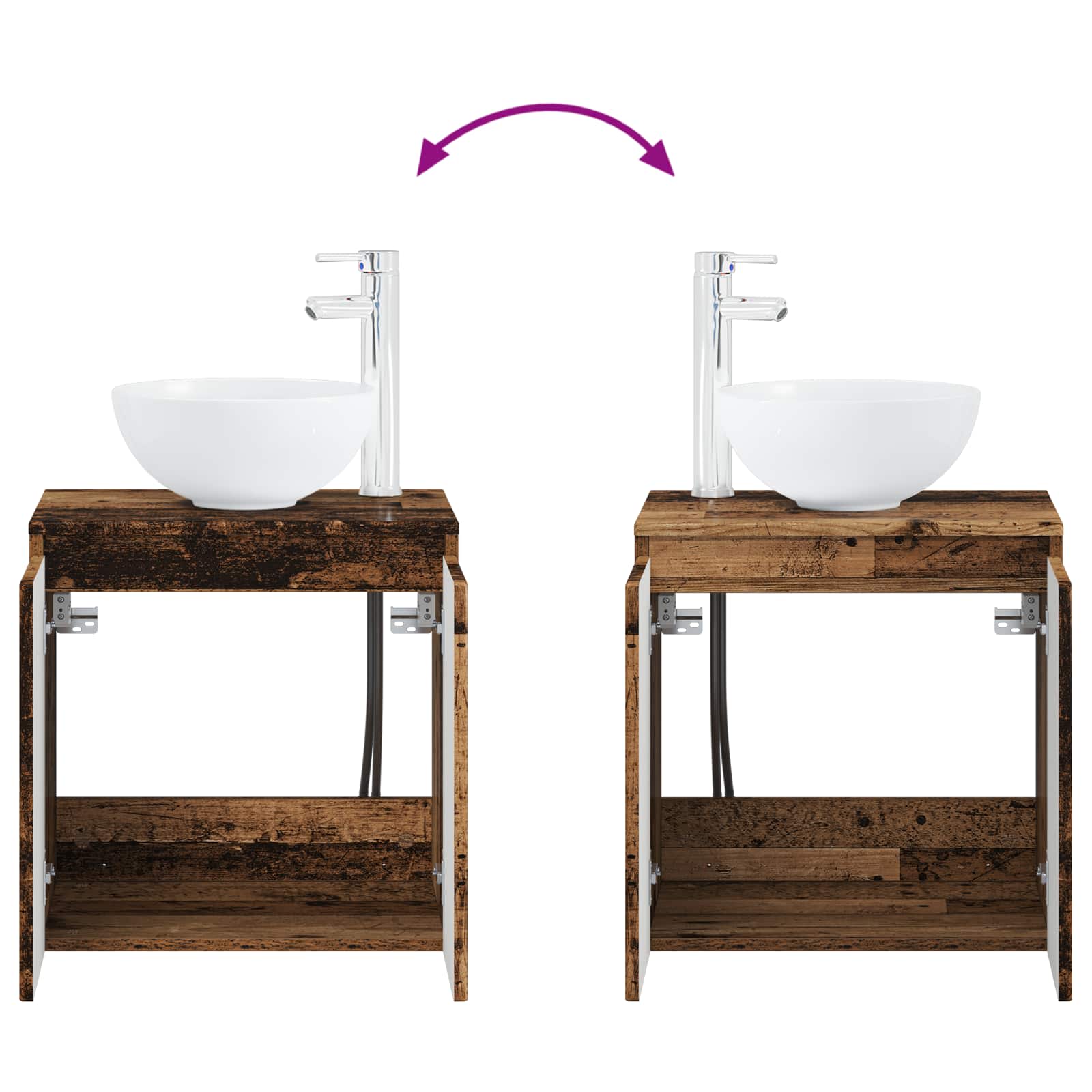 Badkamermeubelset 5 st Oud hout 33 x 34,5 x 100 cm Bewerkt hout