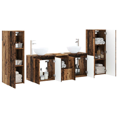 Badkamermeubelset 5 st Oud hout 33 x 34,5 x 100 cm Bewerkt hout