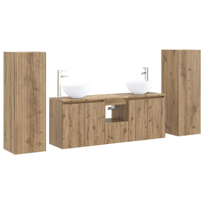 Badkamermeubelset 5 st Artisanaal eiken 33 x 34,5 x 100 cm