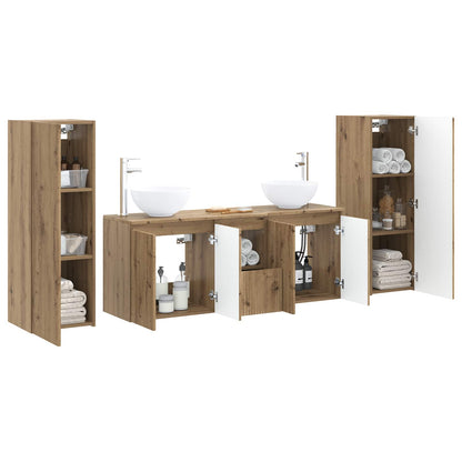 Badkamermeubelset 5 st Artisanaal eiken 33 x 34,5 x 100 cm