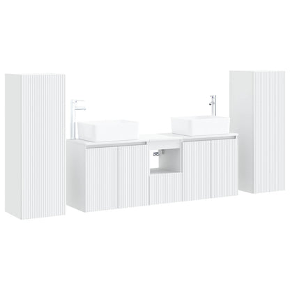 Badkamermeubelset 5 st Wit 33 x 34,5 x 100 cm Bewerkt hout
