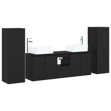 Badkamermeubelset 5 st Zwart 33 x 34,5 x 100 cm Bewerkt hout