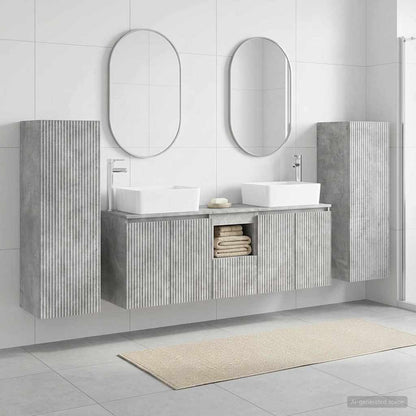 Badkamermeubelset 5 st Betongrijs 33 x 34,5 x 100 cm