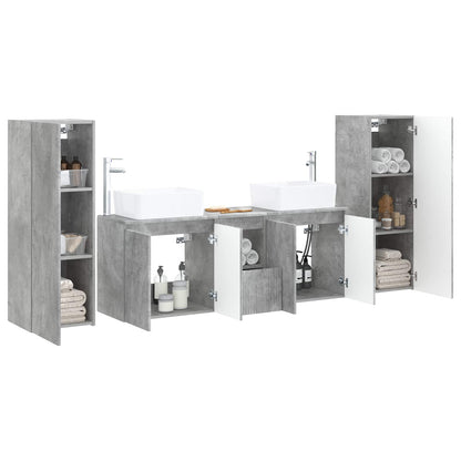 Badkamermeubelset 5 st Betongrijs 33 x 34,5 x 100 cm