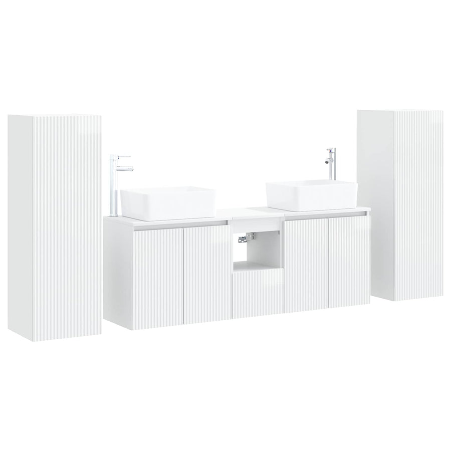 Badkamermeubelset 5 st Hoogglans Wit 33 x 34,5 x 100 cm