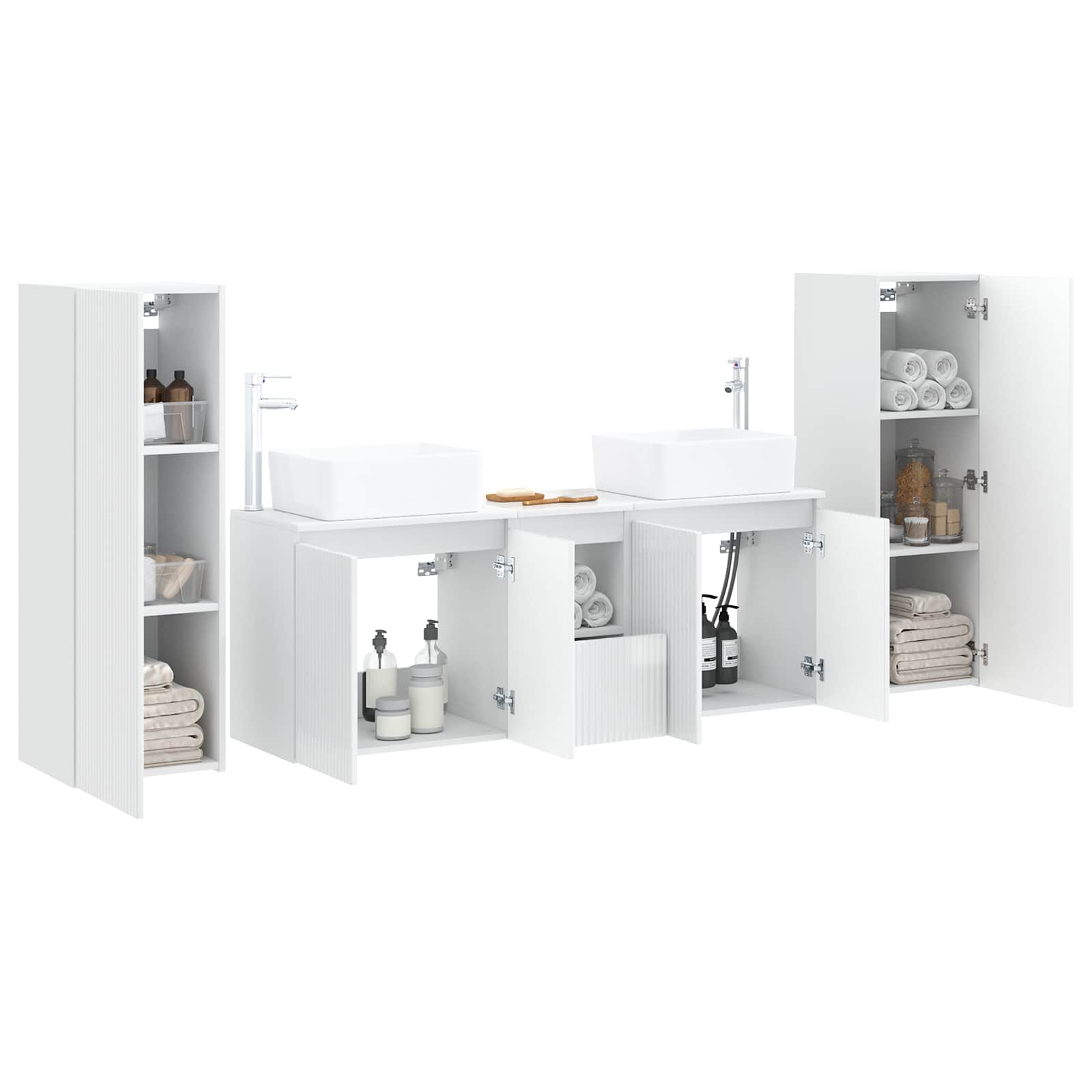 Badkamermeubelset 5 st Hoogglans Wit 33 x 34,5 x 100 cm