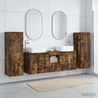 Badkamermeubelset 5 st Gerookt eiken 33 x 34,5 x 100 cm