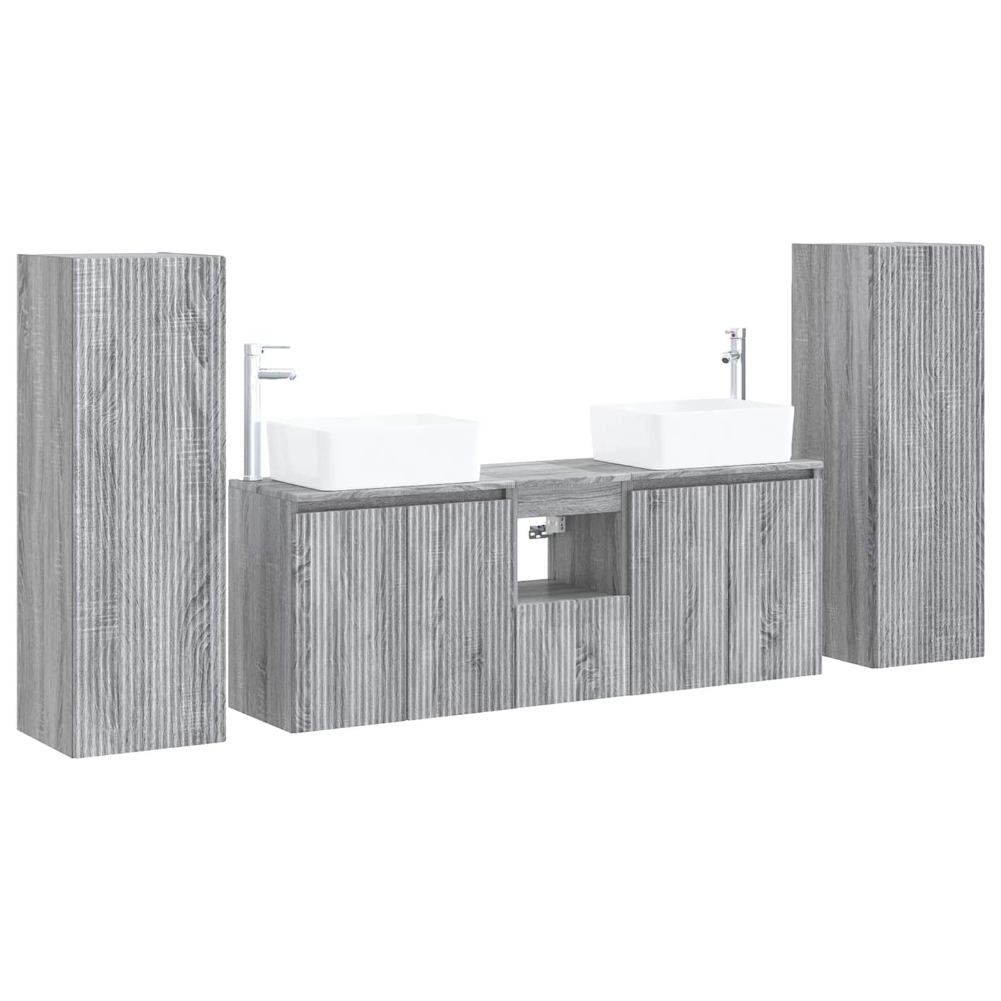 Badkamermeubelset 5 st Grijs Sonoma 33 x 34,5 x 100 cm