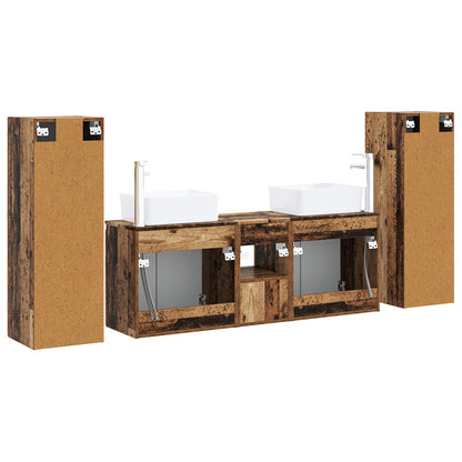 Badkamermeubelset 5 st Oud hout 33 x 34,5 x 100 cm Bewerkt hout