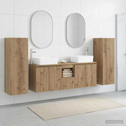 Badkamermeubelset 5 st Artisanaal eiken 33 x 34,5 x 100 cm