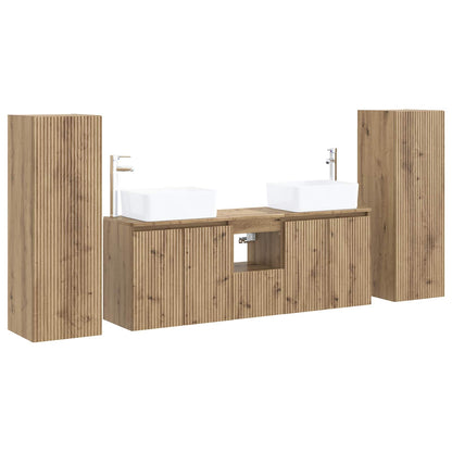 Badkamermeubelset 5 st Artisanaal eiken 33 x 34,5 x 100 cm