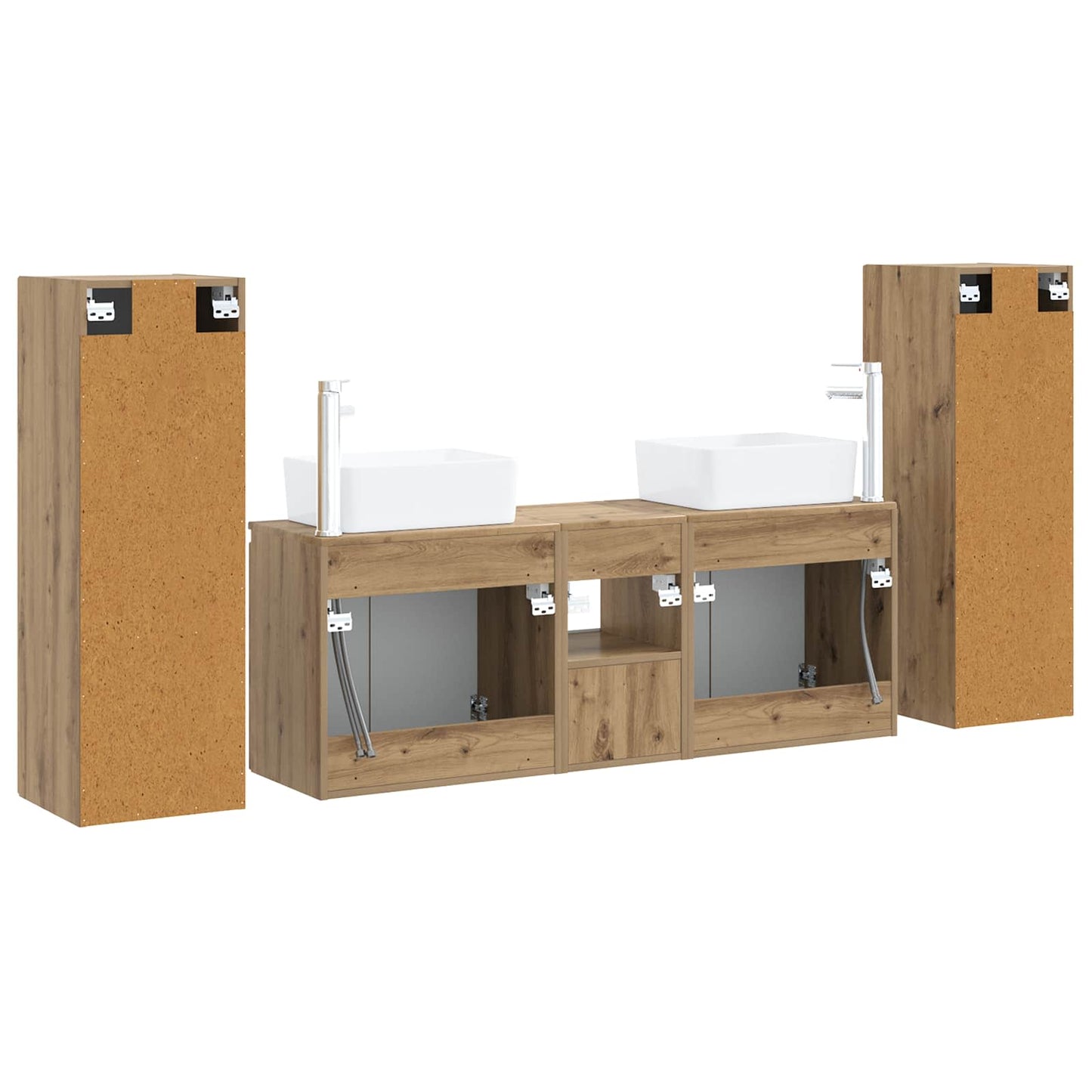 Badkamermeubelset 5 st Artisanaal eiken 33 x 34,5 x 100 cm