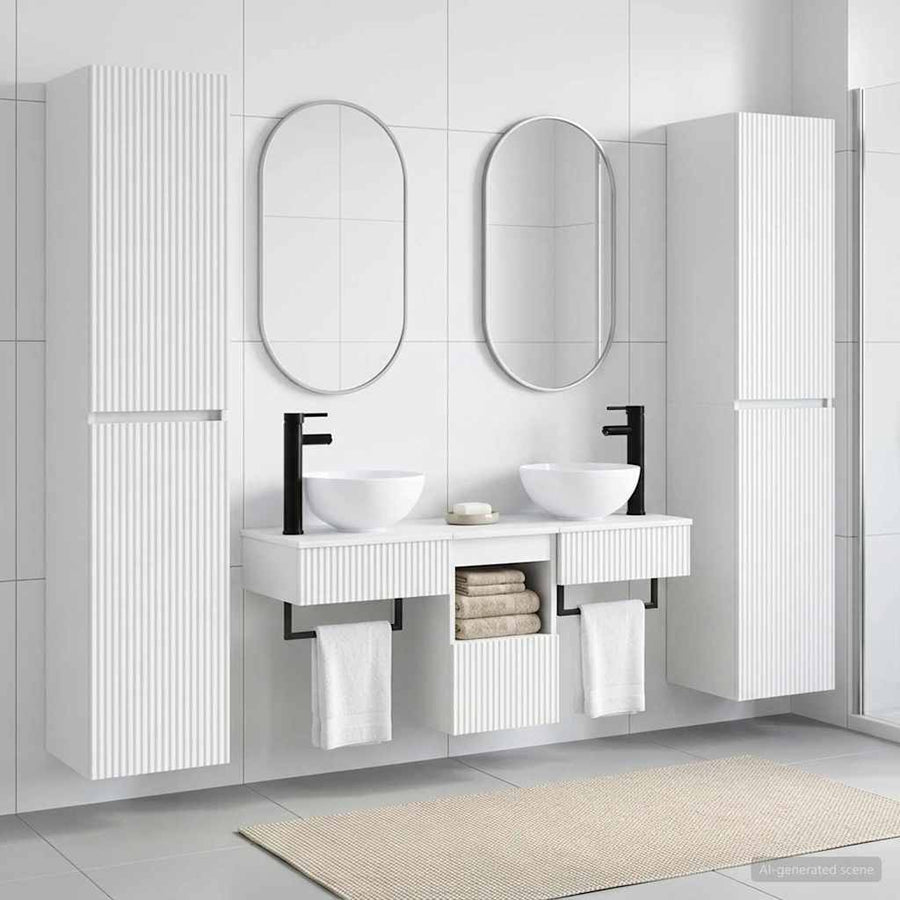 Badkamermeubelset 5 st Wit 33 x 34,5 x 160 cm Bewerkt hout