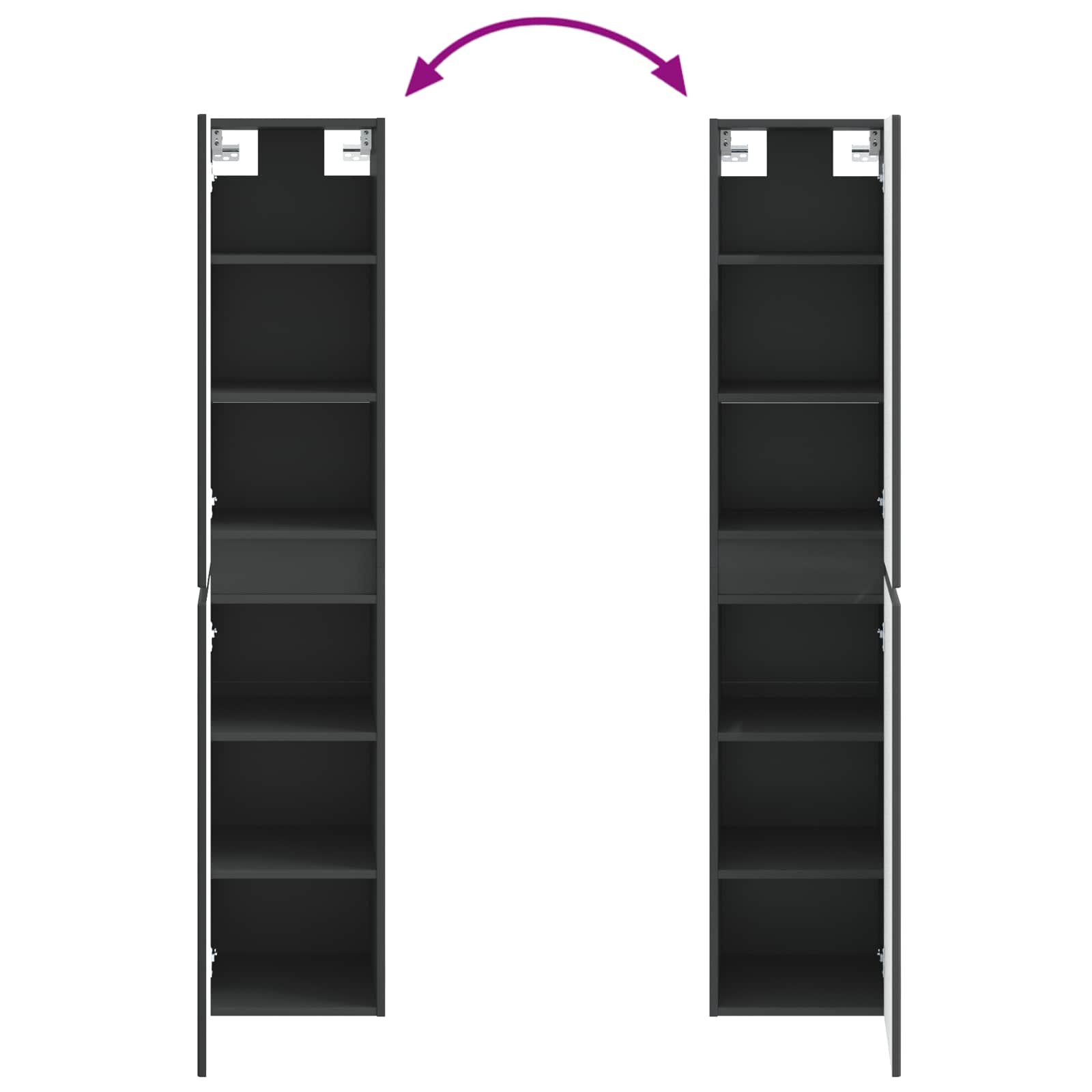 Badkamermeubelset 5 st Zwart 33 x 34,5 x 160 cm Bewerkt hout