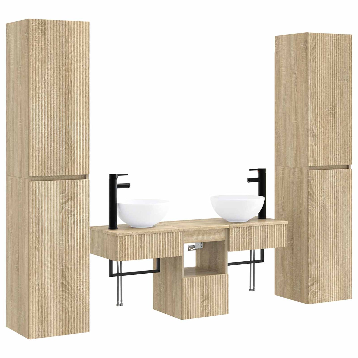 Badkamermeubelset 5 st Sonoma Eiken 33 x 34,5 x 160 cm