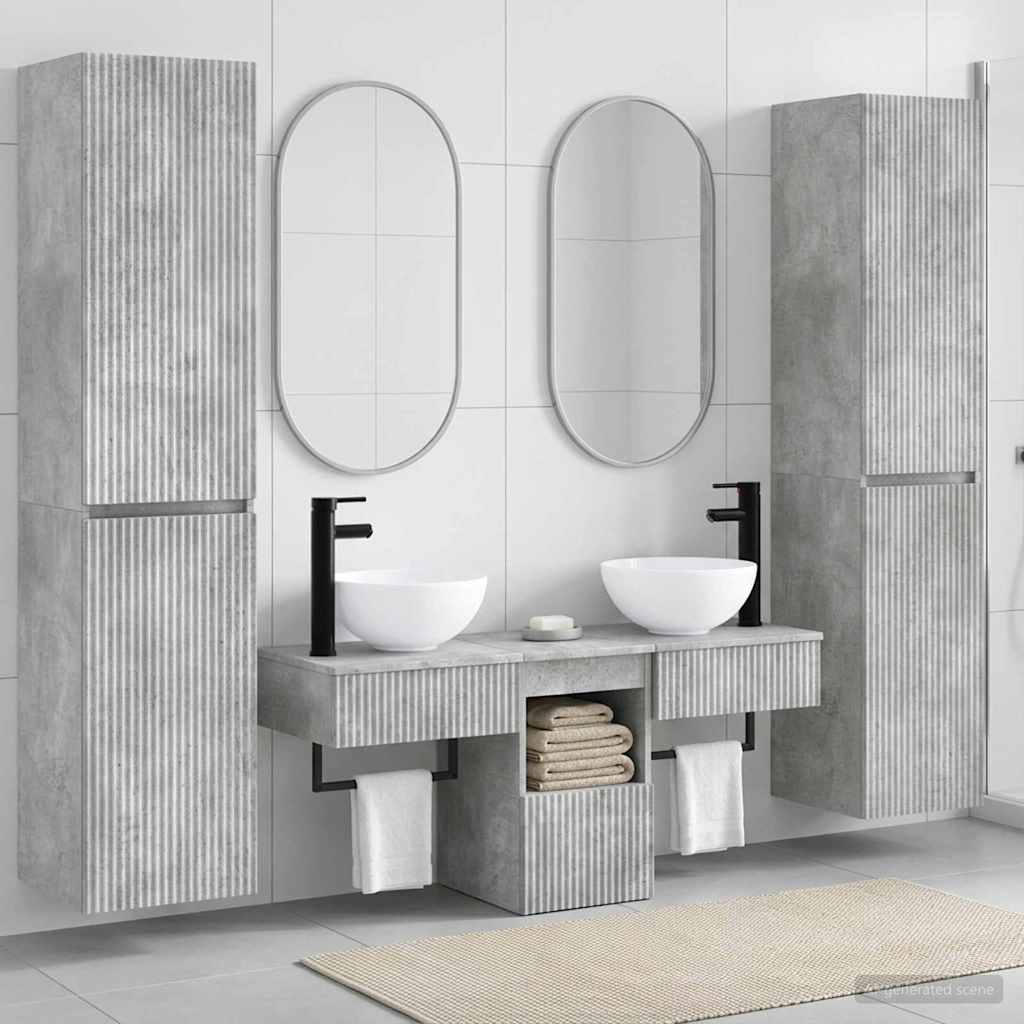 Badkamermeubelset 5 st Betongrijs 33 x 34,5 x 160 cm