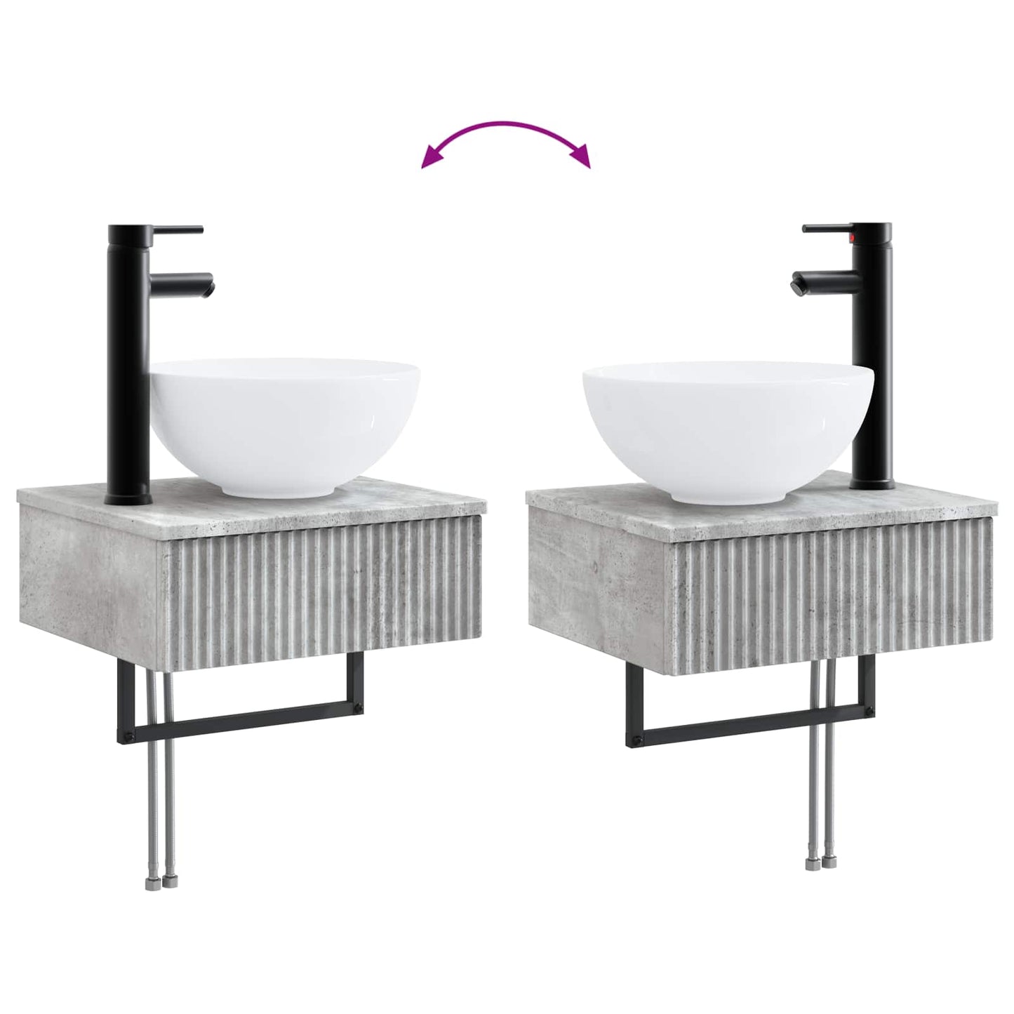 Badkamermeubelset 5 st Betongrijs 33 x 34,5 x 160 cm