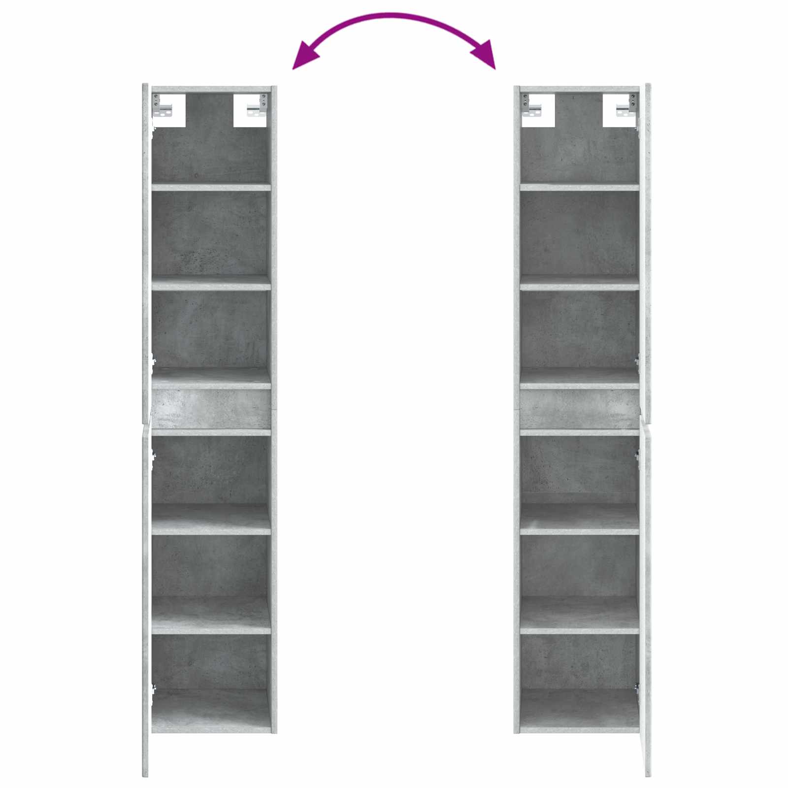 Badkamermeubelset 5 st Betongrijs 33 x 34,5 x 160 cm