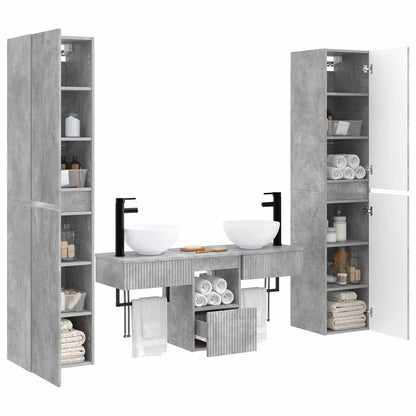 Badkamermeubelset 5 st Betongrijs 33 x 34,5 x 160 cm