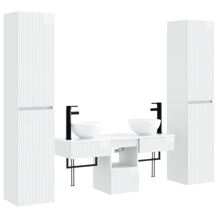 Badkamermeubelset 5 st Hoogglans Wit 33 x 34,5 x 160 cm